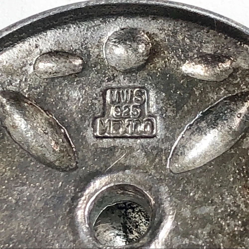 MWS Mexico Sterling Silver Floral Design Pendant - Picture 4 of 6